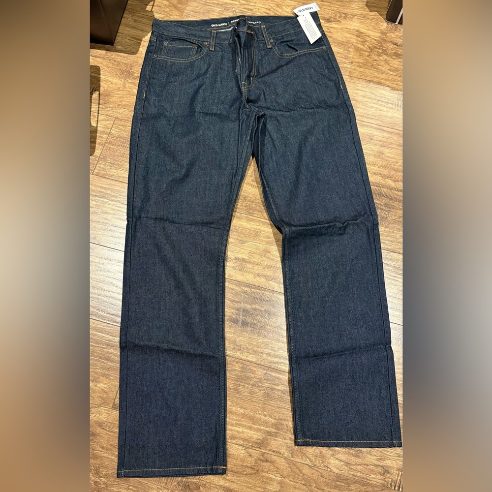 Old Navy Men's Deep Indigo Straight Regular Standard Jeans